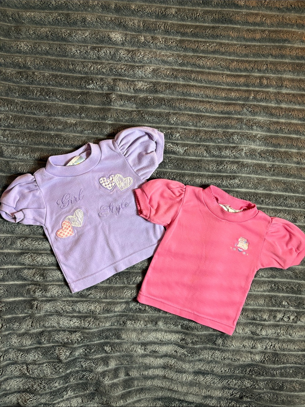 Bundle of 2: Vintage Cute Girly Puff Sleeve Tees